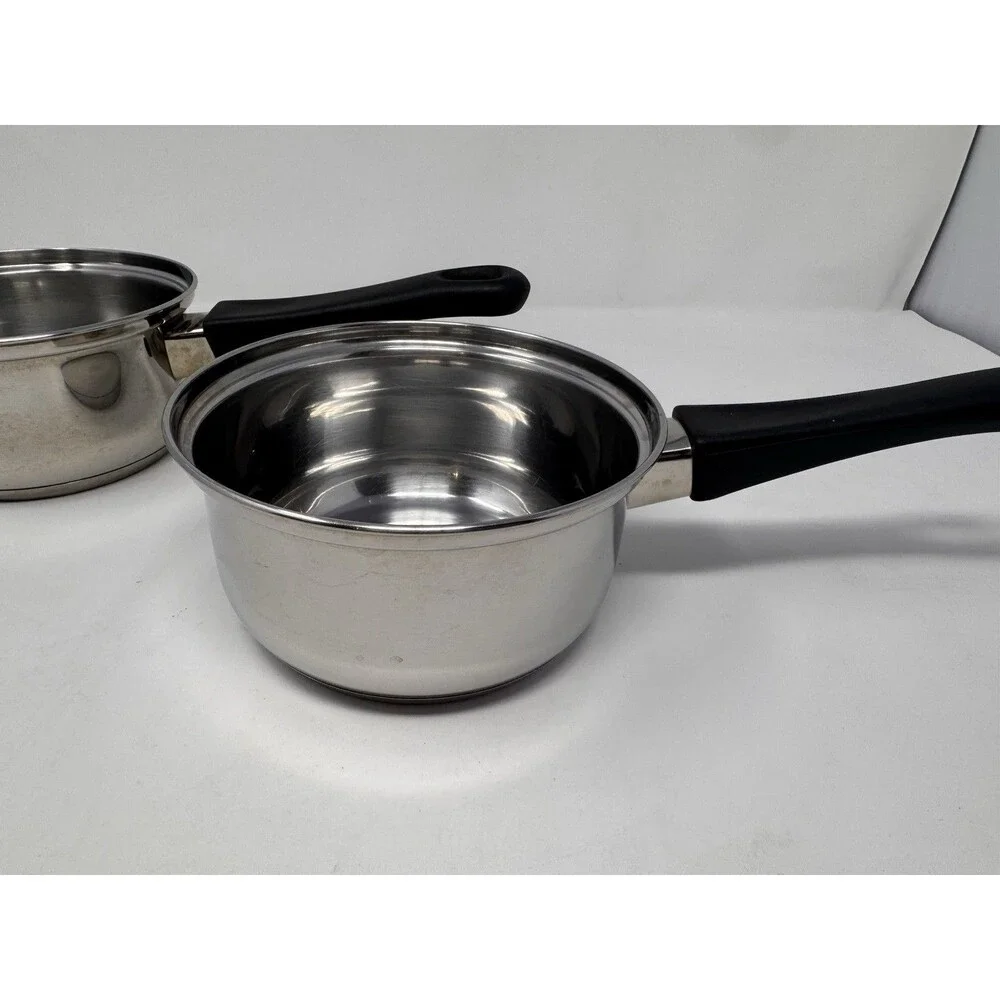 Tramontina 1 Qt Stainless Steel Saucepan Lot of 2 No Lids Black Handle